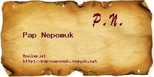 Pap Nepomuk névjegykártya